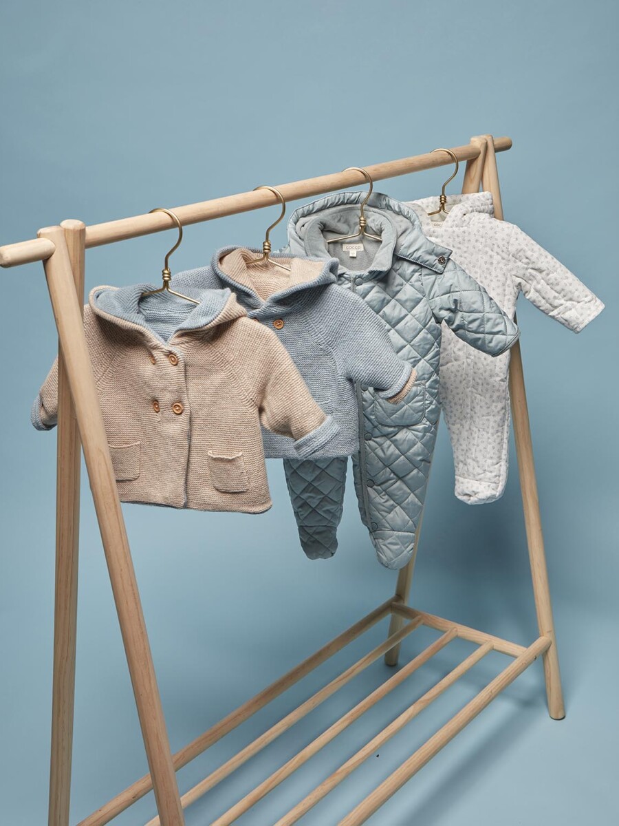 Abrigo De Doble Faz Azul Nuevo Melange