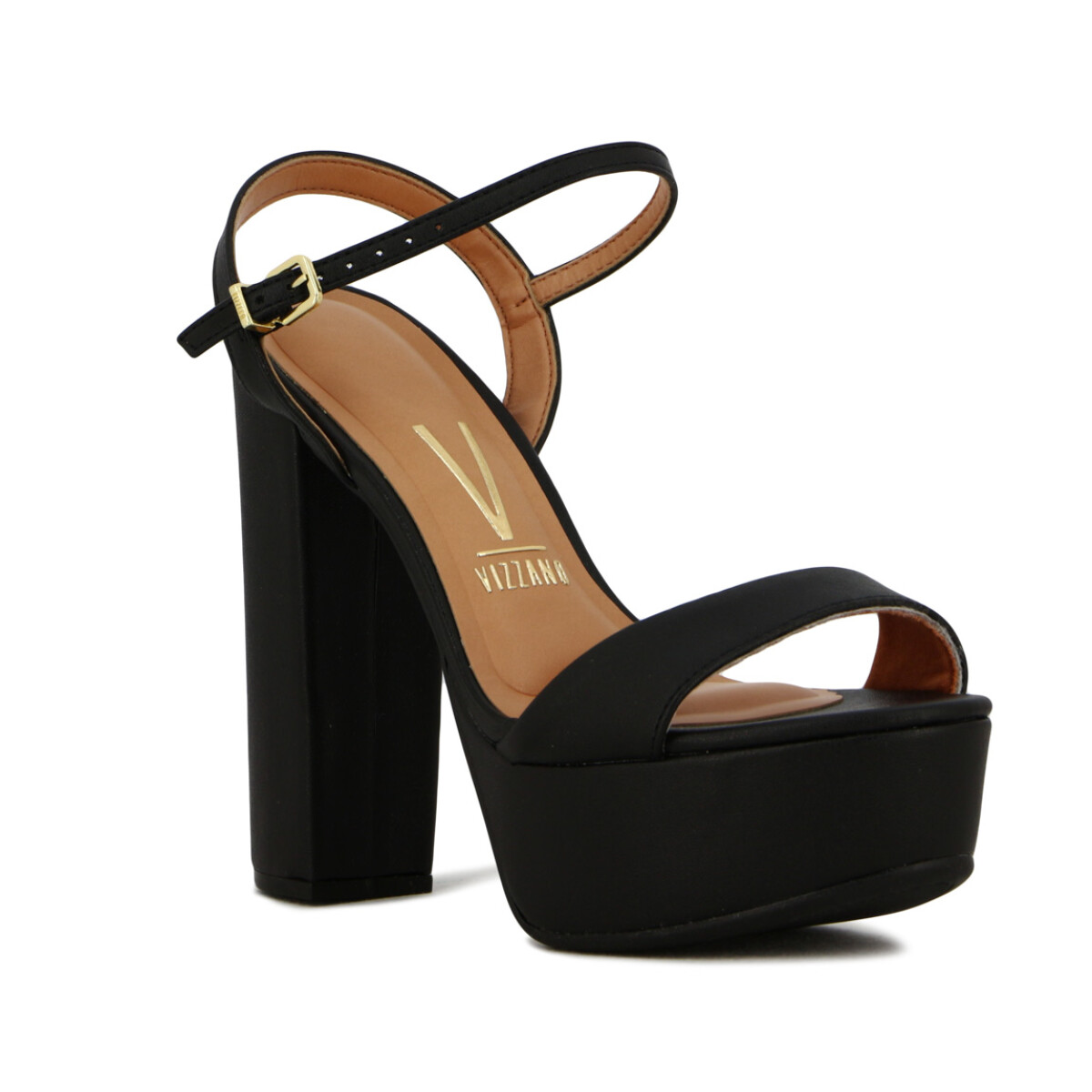 Sandalia Plataforma Mujer Vizzano Taco Alto - Negro 