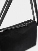 Bolso De Hombro Efecto Piel negro