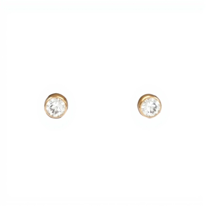 Caravanas Solitario de oro- Oro bajo - Zirconia - CA8078 conpiedra