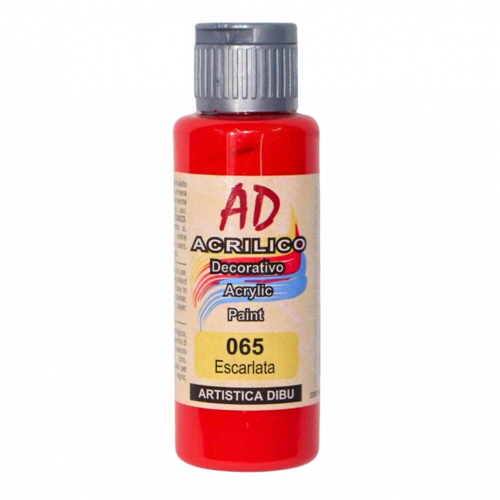 PINTURA ACRILICA ARTISTICA DIBU 60 ML. DIFERENTES COLORES COLOR ESCARLATA 065