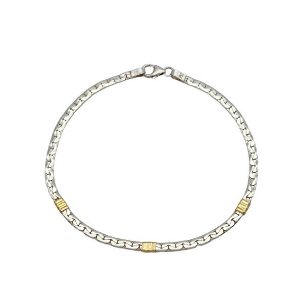 Pulsera Cinta Enlazada-Plata y Oro-Sin piedra-PU5066 sinpiedra