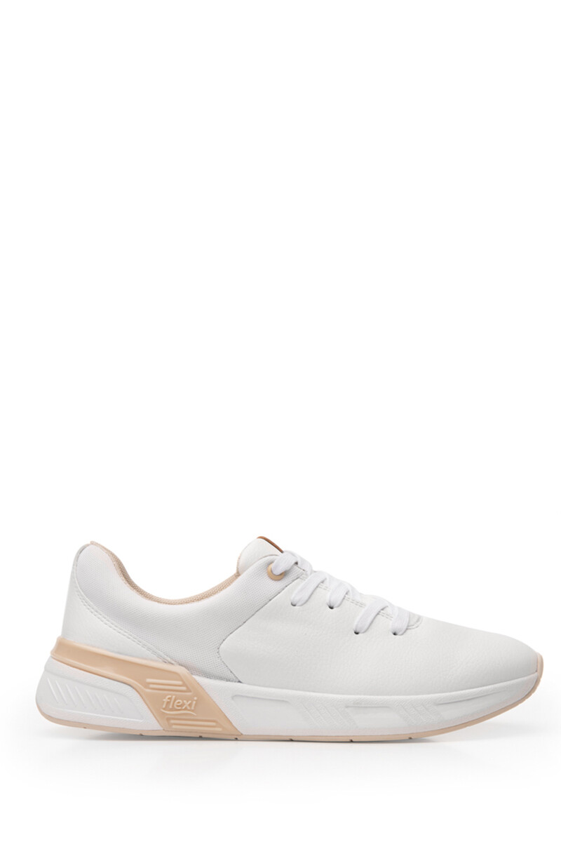 Sneaker Urbano Flexi Para Mujer Con Sistema Recovery Form - Blanco 