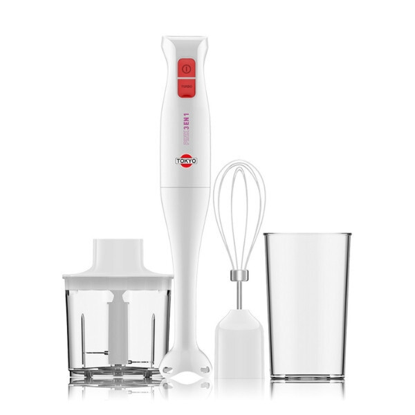 MIXER TOKYO PINK 3 EN 1 PIE INOX CON ACCESORIOS BATIDOR Y PICADOR 400W Unica