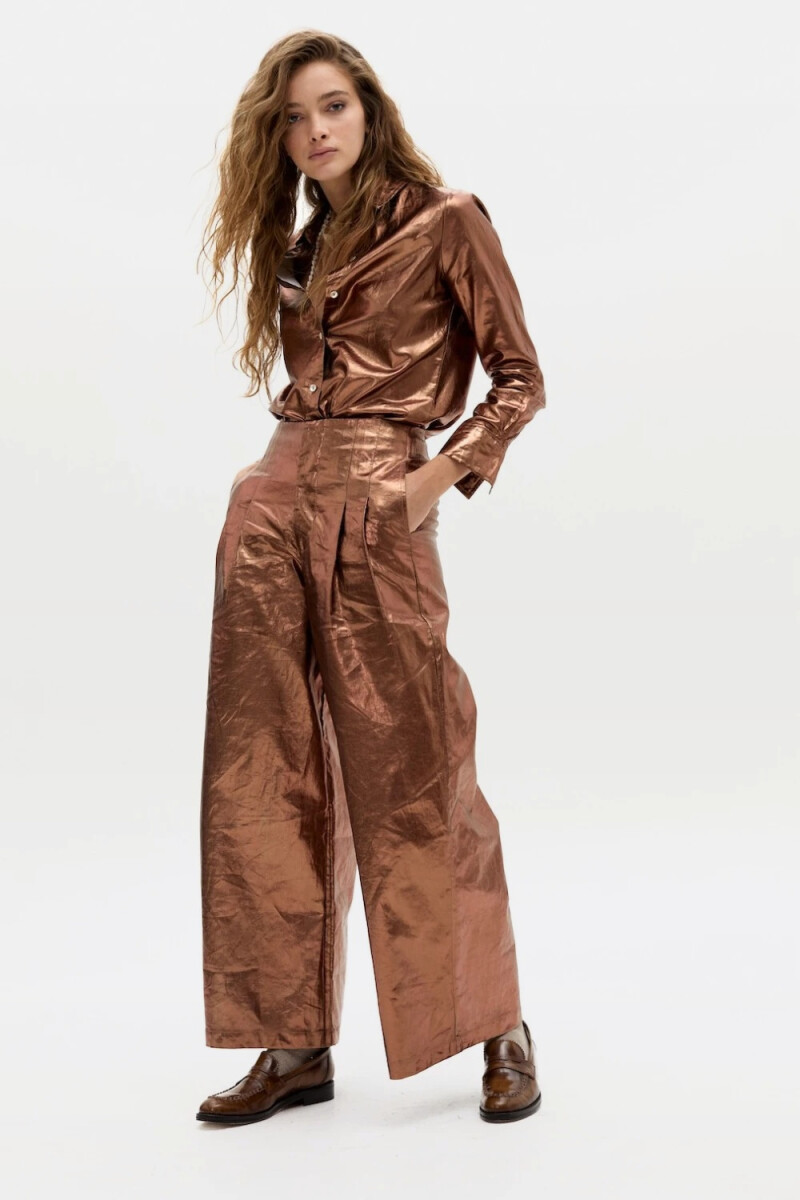 PANT CULOTTE METALLIC Marron