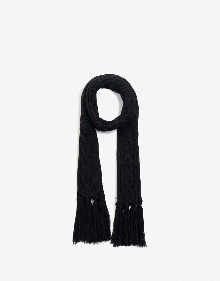 Bufandas Punto Liso Bufanda Skinny - Negro