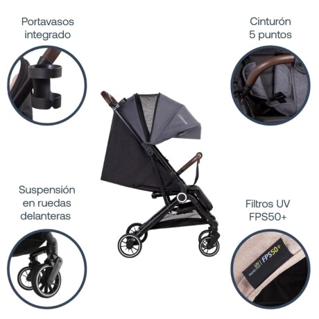 Coche De Paseo Micro Bebesit Compacto De Viaje Gris