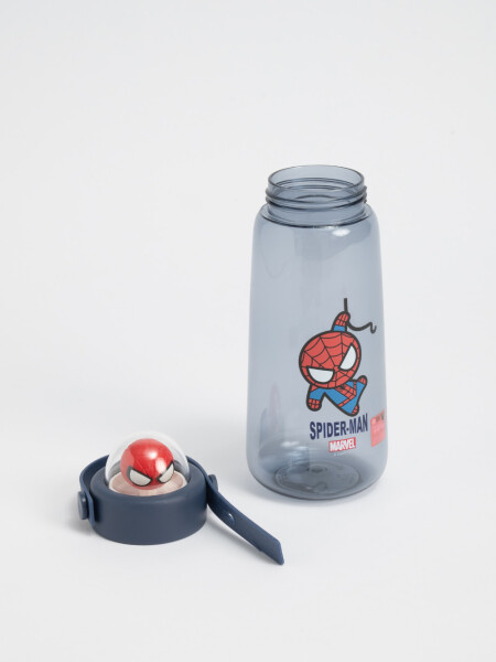 Botella plastico spiderman 600 ml Azul Marino