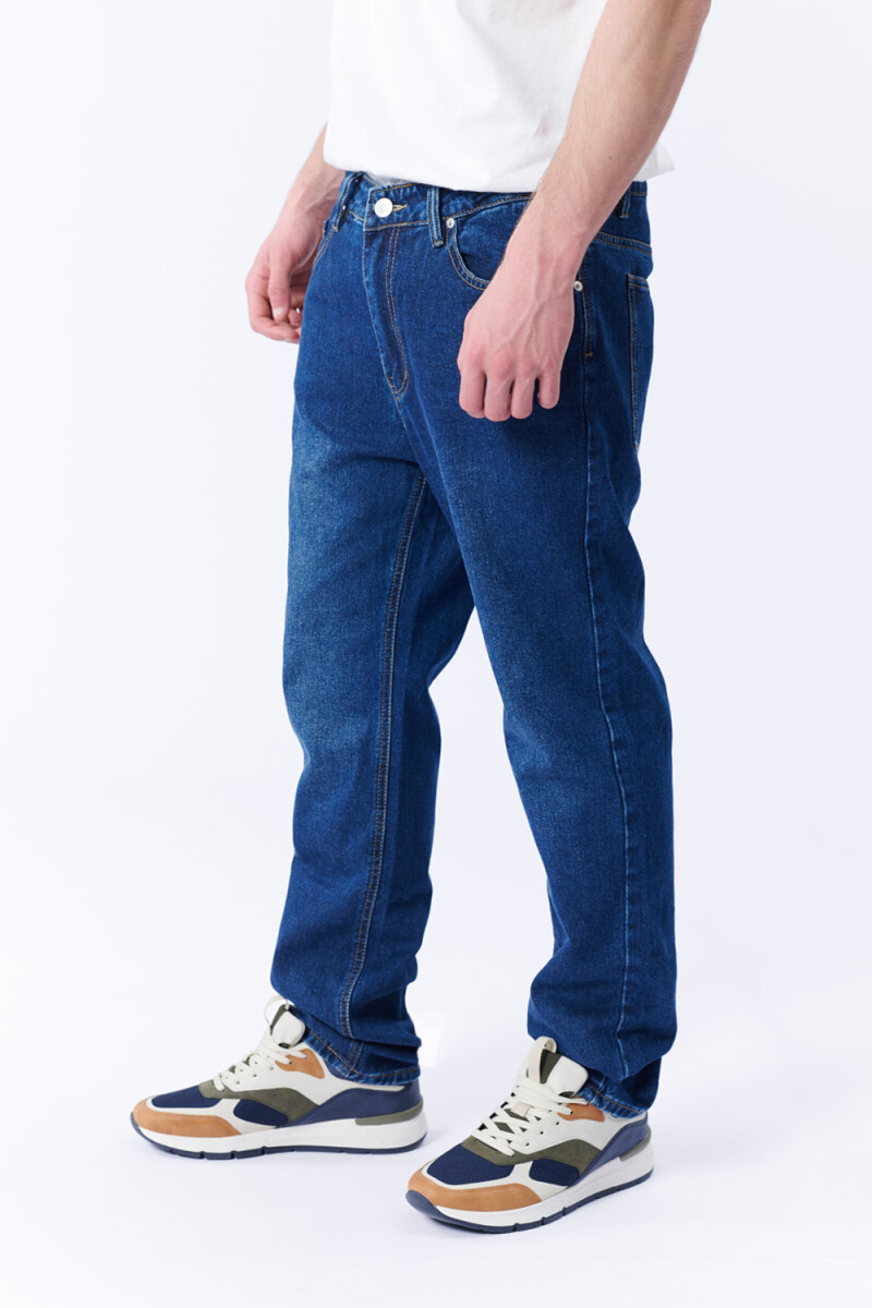 Pantalón Jean Recto Azul Oscuro