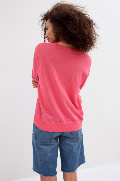 Buzo Cuello Redondo Mujer Candy Coral