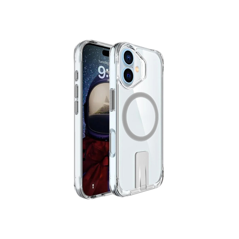 Protector para iPhone 16 transparente con soporte Protector Para Iphone 16 Transparente Con Soporte