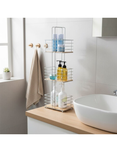 ESTANTERIA CROMADA C/BAMBU P/ BAÑO 22X15X72H CMS ESTANTERIA CROMADA C/BAMBU P/ BAÑO 22X15X72H CMS