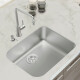 PILETA DE COCINA VALVULA 4 1/2 REBOSADERO 180 MM SATINADA 000