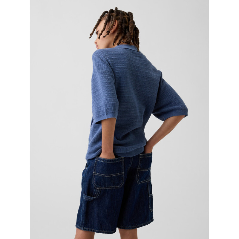 SS SWEATER POLO BAINBRIDGE BLUE