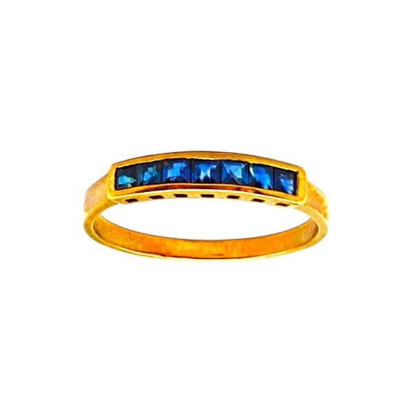 Anillo Sin Fin-Oro Bajo-Piedra Zafiro-AN8117 conpiedra