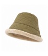 Gorro piluso puffer con corderito Verde
