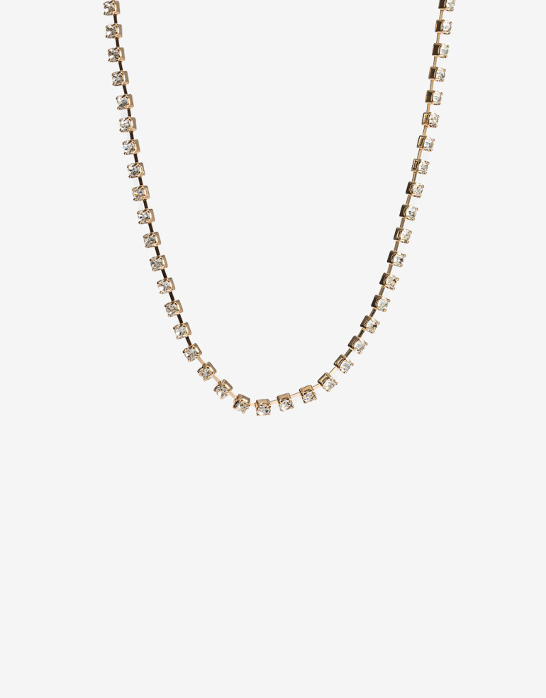 Collares Cortos Metal Collar Corto Strass - Dorado