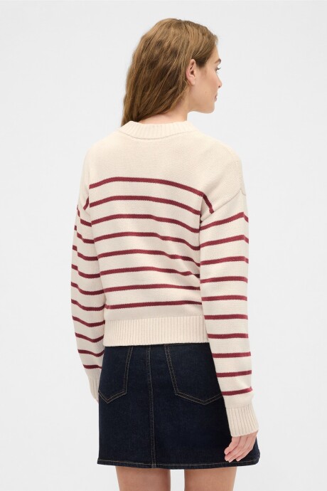 Buzo Algodón A Rayas Mujer Red White Str