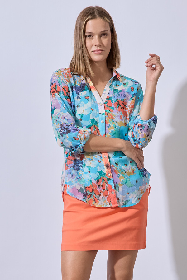 Camisa Gasa Printed CELESTE/MULTI