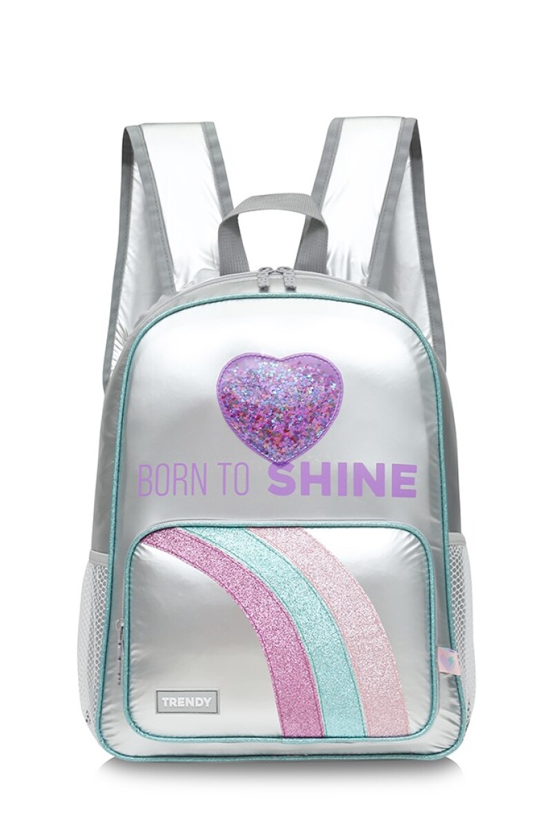 Mochila metalizada Plateado