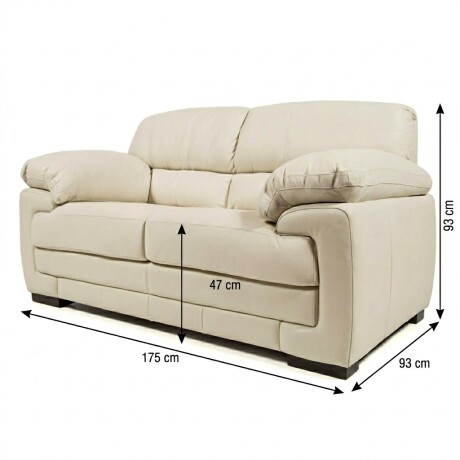 Sofá Oxford - Cuero Básico - 2 cuerpos Off White - (Preventa)