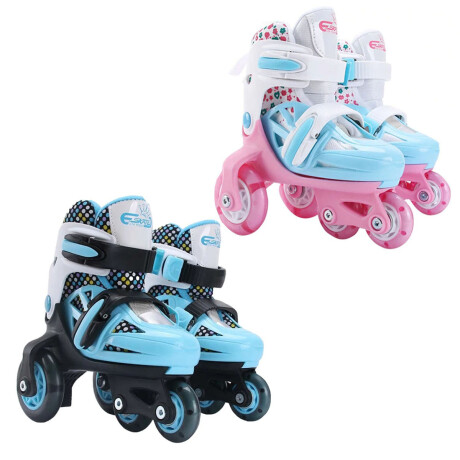Patín Rollers Ez 4 Ruedas C/ Luces Extensibles Niño Azul