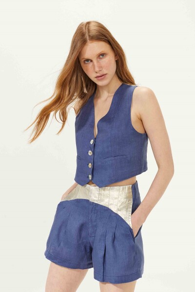 SUNSET LINEN SHORT Azul