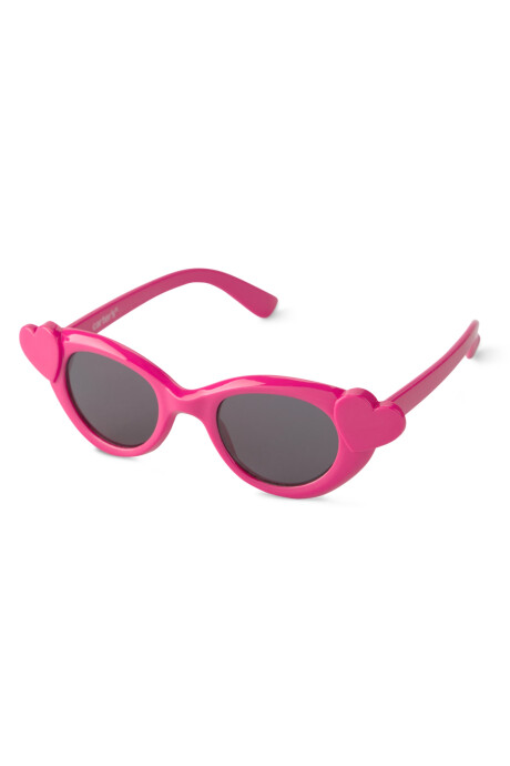 Lentes de sol, protección 100% UVA-UVB, rosados, diseño corazones laterales. Talle 4/7 Sin color