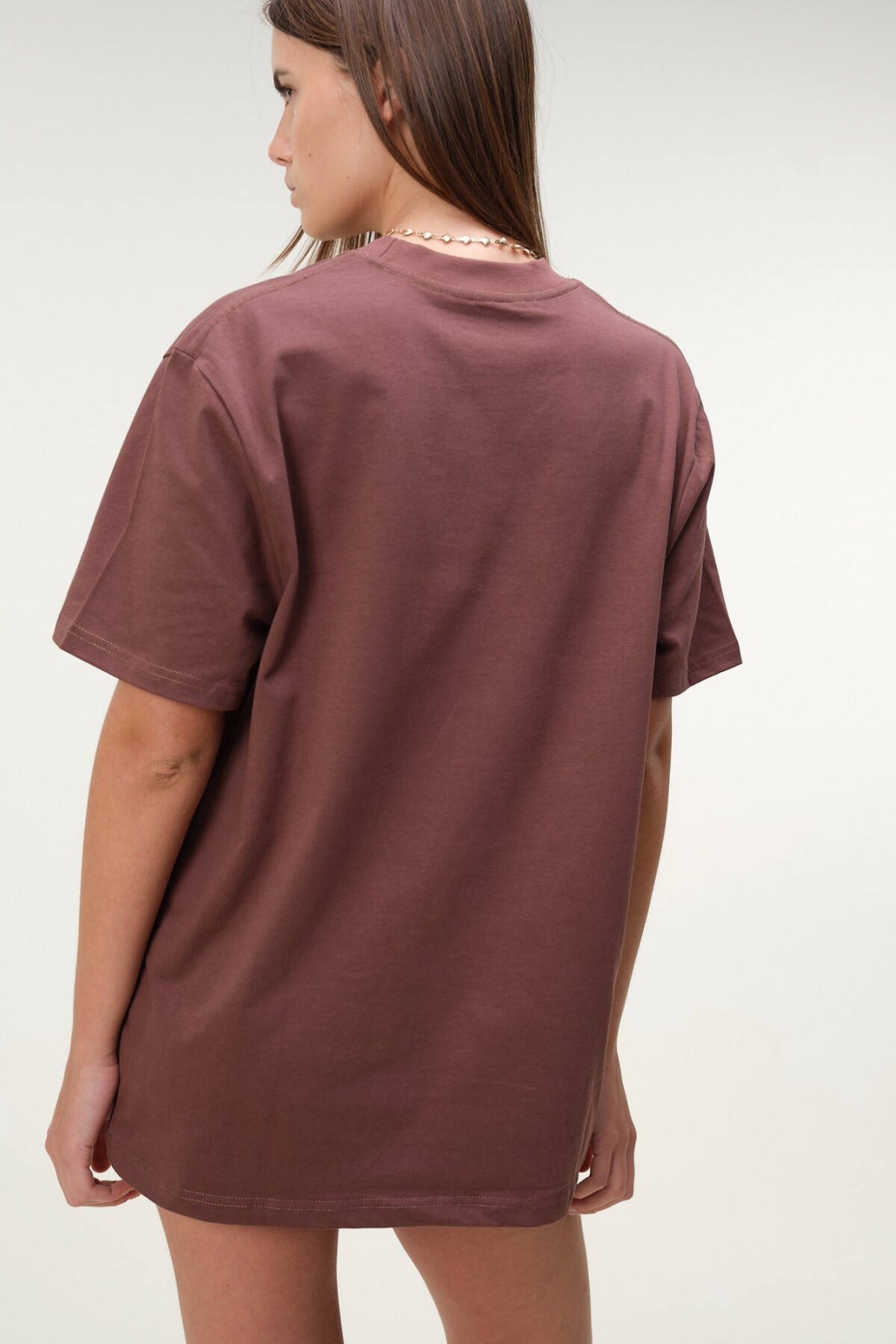 Remera Oversize Algodón Marron