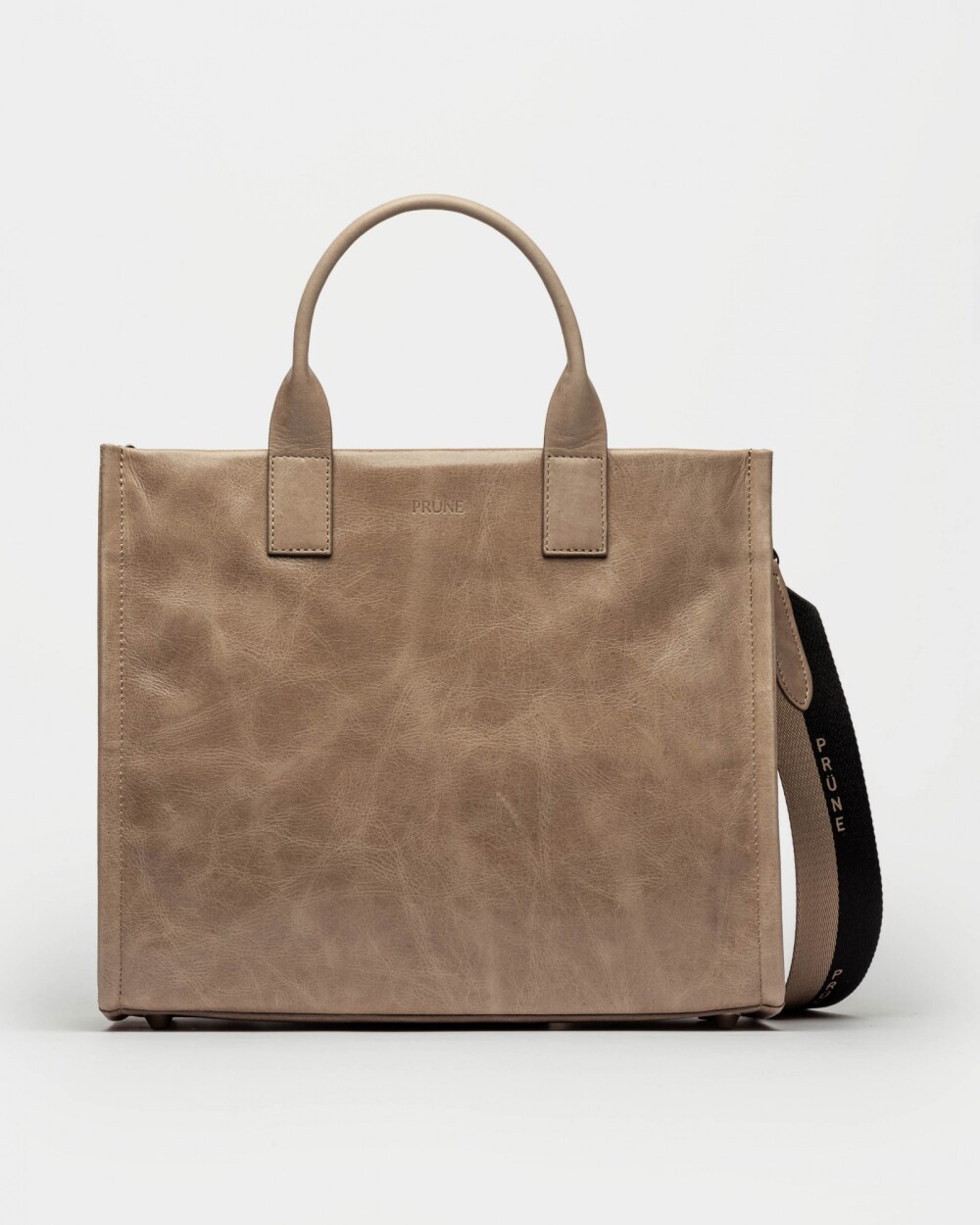 Cartera de Mano Capri En Cuero Liso Taupe