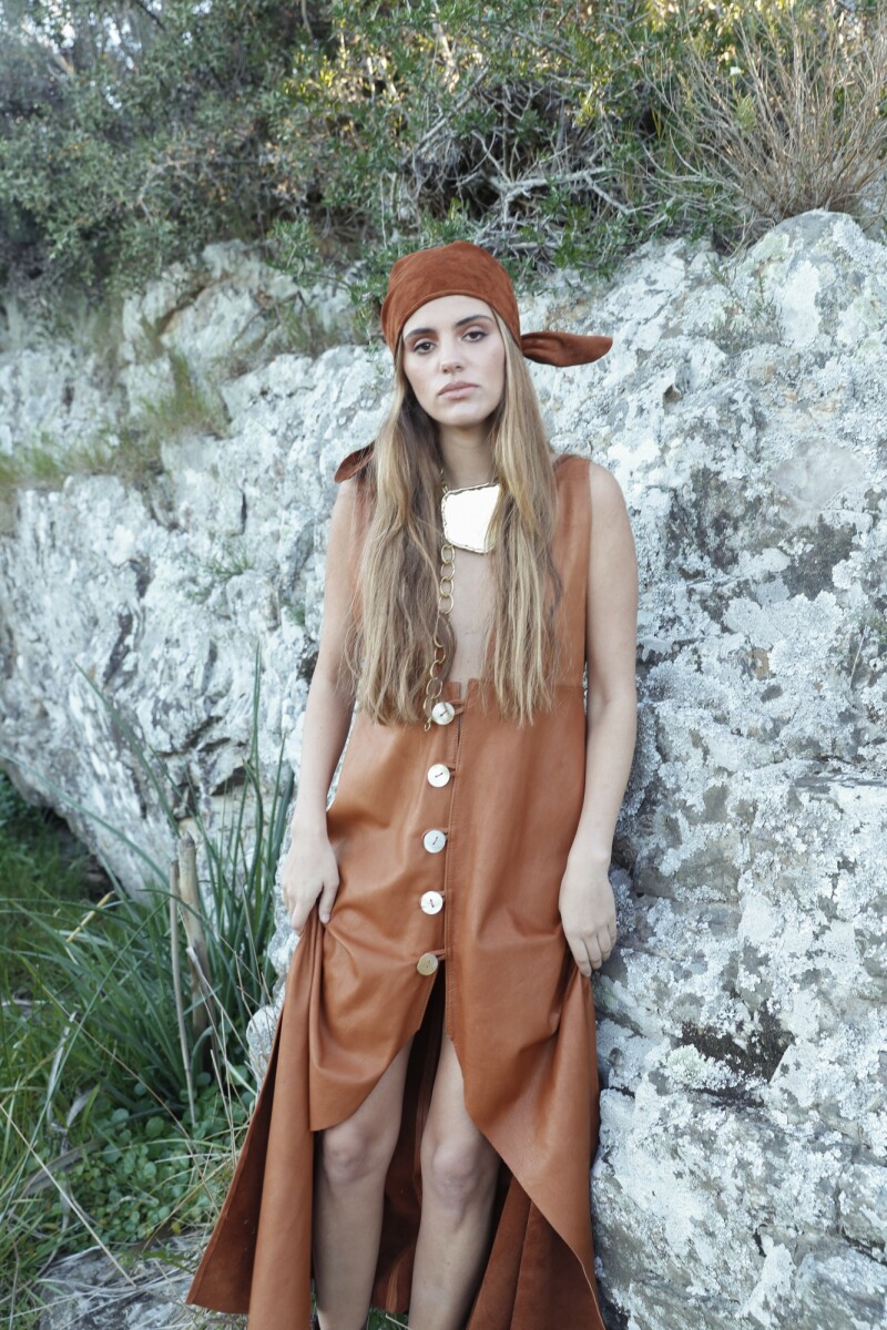 Row dress Camel