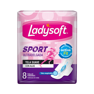 Toallitas Femenias Ladysoft Sport 8 Uds. Toallitas Femenias Ladysoft Sport 8 Uds.