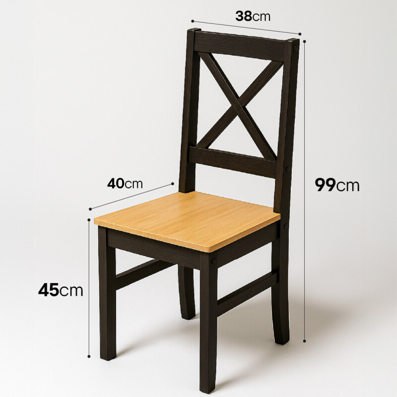 Juego De Comedor Mesa + 4 Sillas Ltc Alba 100% Madera - Negro Juego De Comedor Mesa + 4 Sillas Ltc Alba 100% Madera - Negro