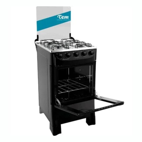 COCINA TEM ANIVERSARIO 4H Cocina TEM Aniversario A Gas Cuatro Hornallas Tapa De Vidrio Templado - Negra