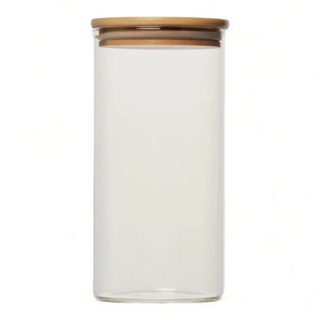 Frasco De Borosilicato Tapa Bambu 1450ml Sin Color