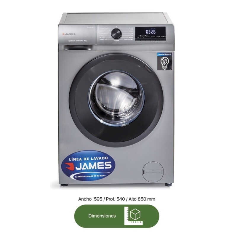 Lavarropas James Inverter Lr 8140 Inv Inv S 8kg Silver Lavarropas James Inverter Lr 8140 Inv Inv S 8kg Silver