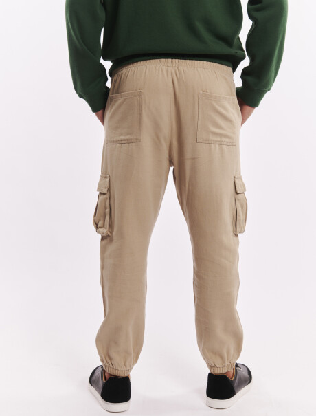 Pantalon cargo beige