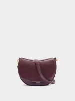 Bolso Bandolera Ovalado Con Solapa burdeos
