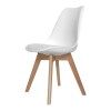 Juego de comedor Con Mesa Circular de 80 cm + 2 sillas Eames Acolchonadas Blanco