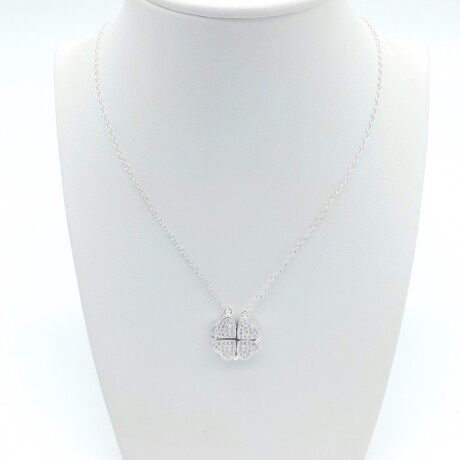 Colgante de plata 925 con circonias, TREBOL-CORAZON: Colgante de plata 925 con circonias, TREBOL-CORAZON: