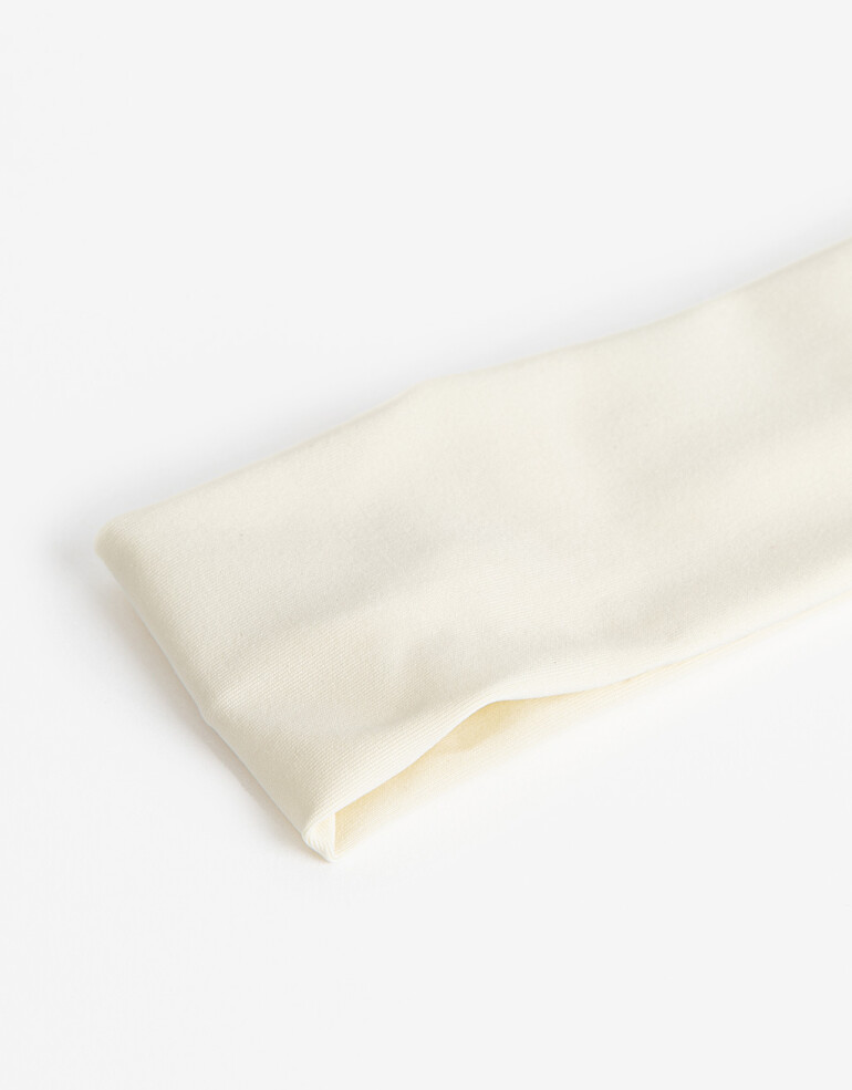 Vinchas Textiles Lisas Vincha Sporty Crema - Blanco Crema