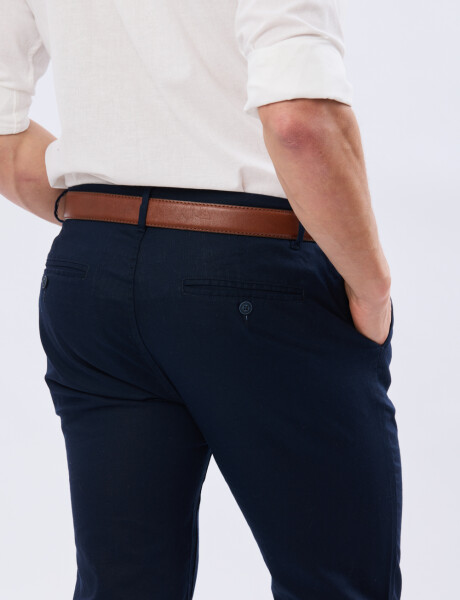 PANTALON CLÁSICO DE LINO Azul