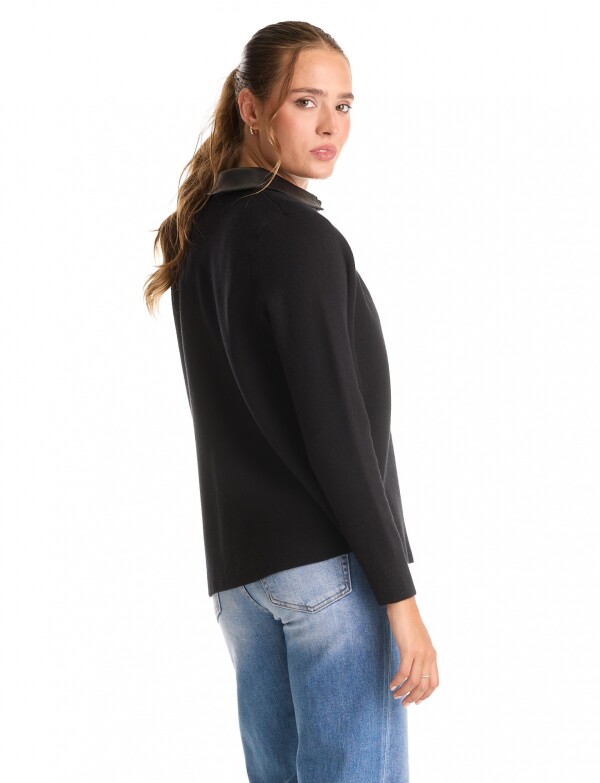Sobrecamisa Combinada Eco Cuero NEGRO