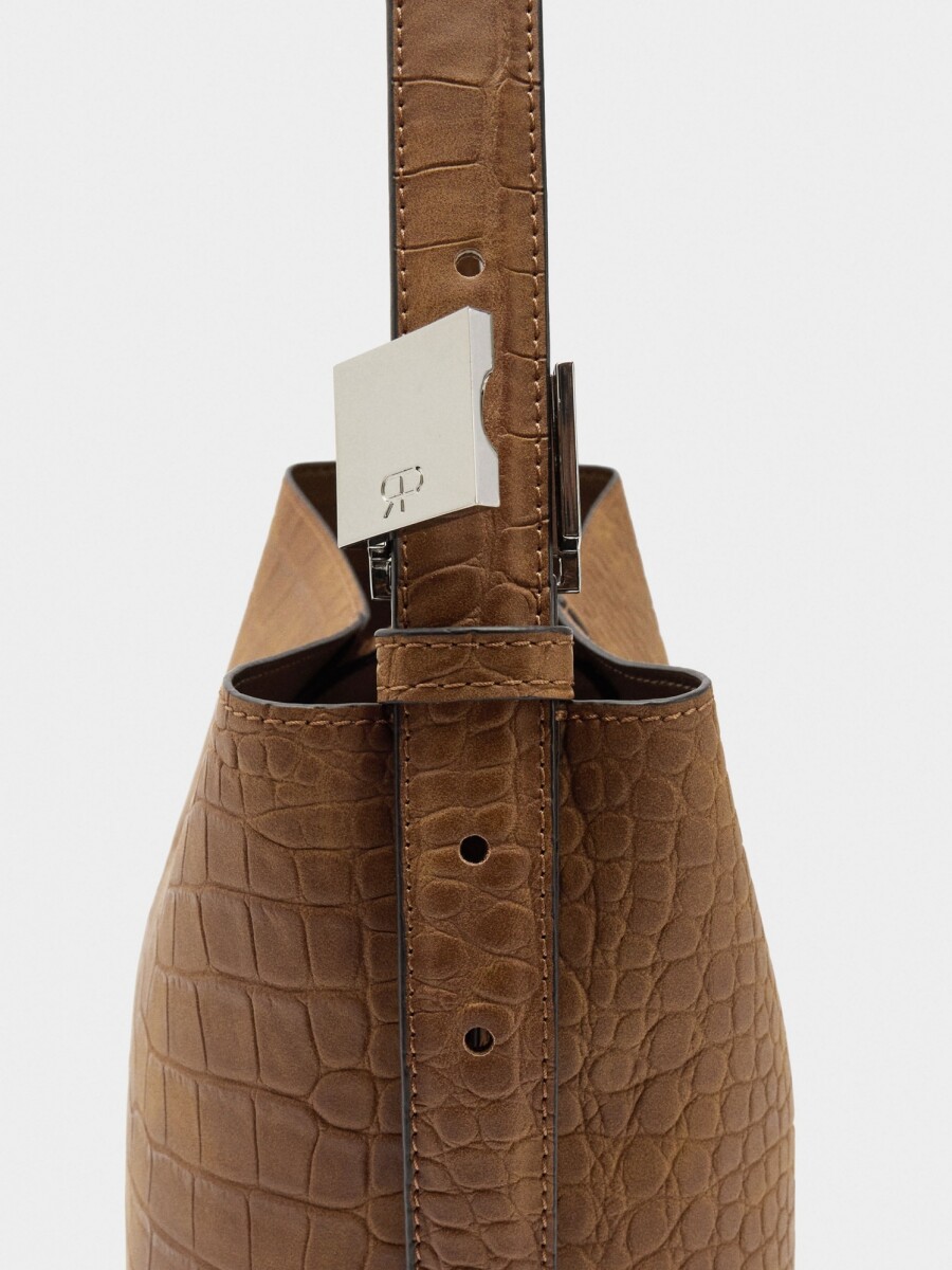 Bolso De Hombro Con Grabado Animal camel