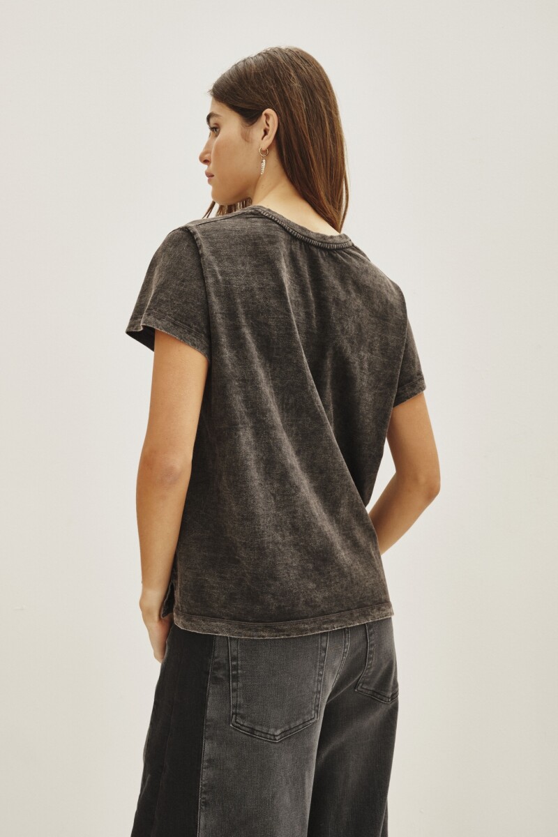 Remera Animal Bouquet Gris Oscuro