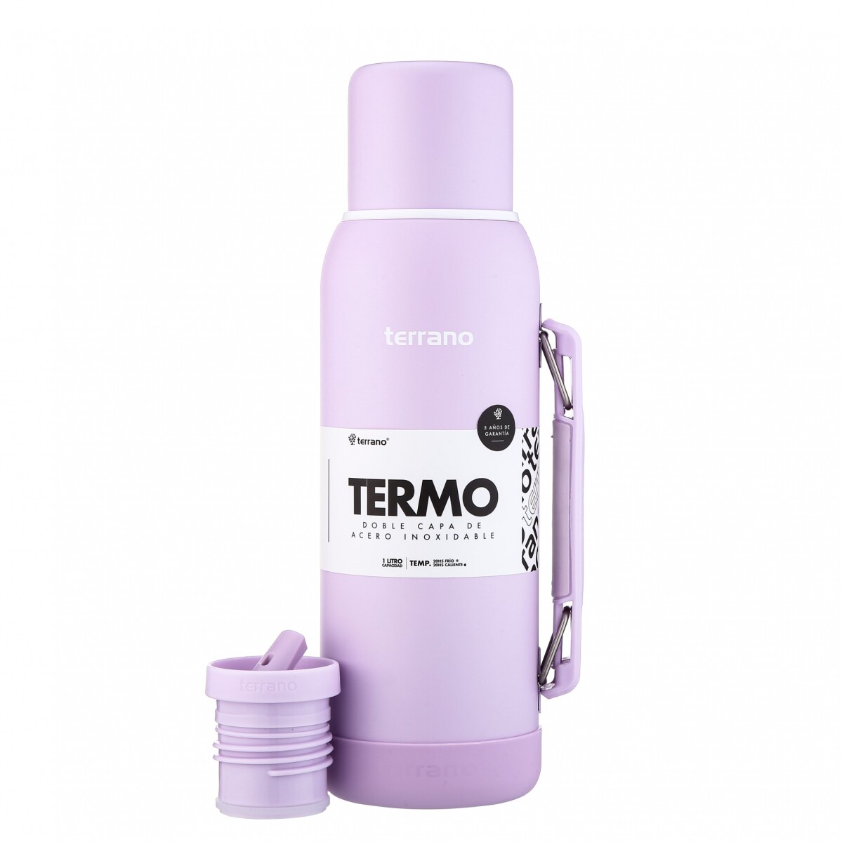 Termo Premium 1lt. Con base de Silicona - Lila 