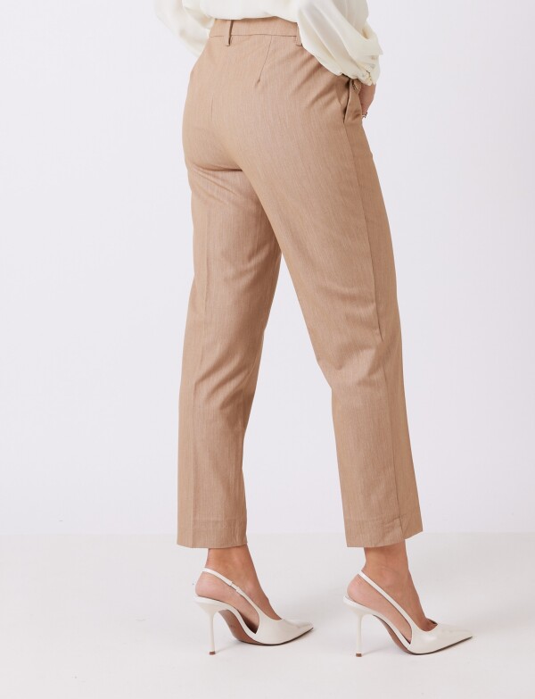 Pantalon Cigarette Denim Stretch BEIGE
