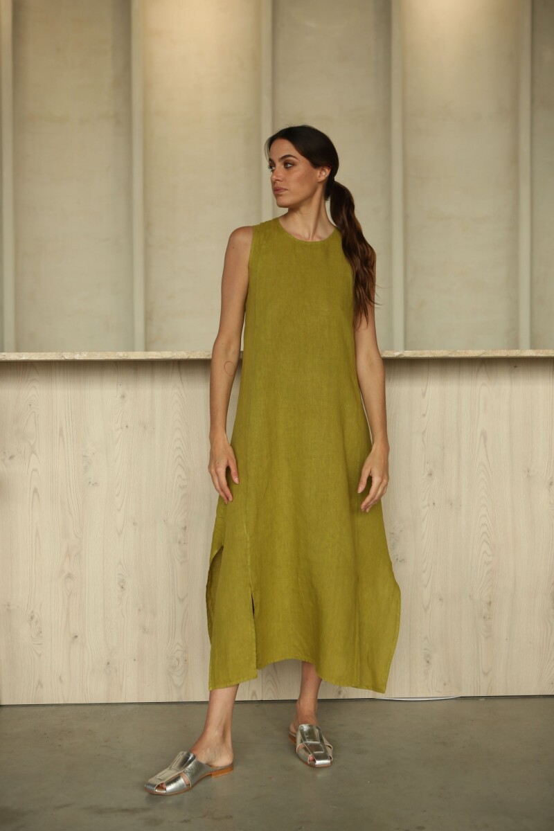 VESTIDO FLOR Pistacho