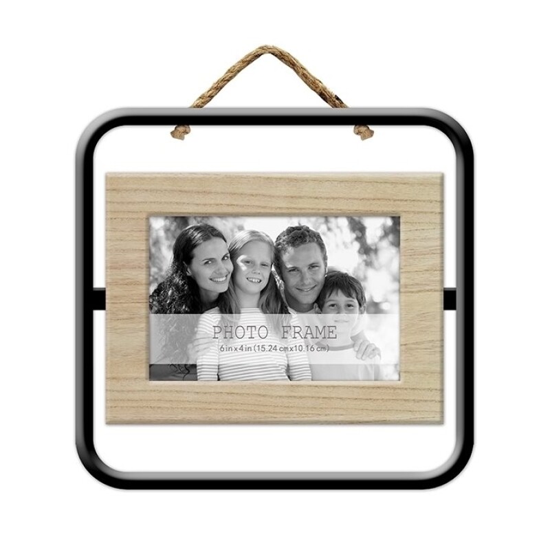 PORTARRETRATOS SIMPLE METAL Y MADERA 23X20X1 CM PORTARRETRATOS SIMPLE METAL Y MADERA 23X20X1 CM