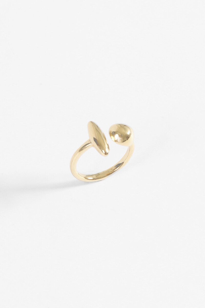 Anillo acero geométrico dorado